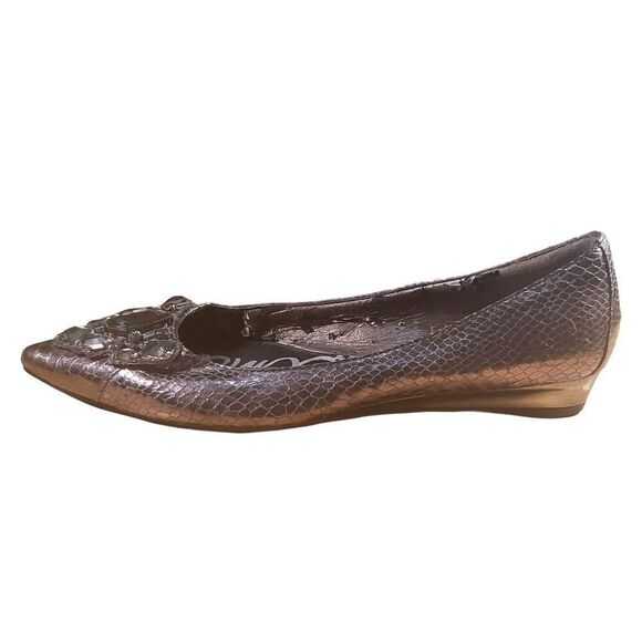 Sam Edelman Icelynn Flats Women Sz 8 M Rhinestone Animal Print Pointed Toe - Picture 1 of 9
